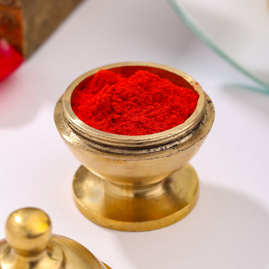 Brass Sindoor/Kumkum Box (2 Inch)