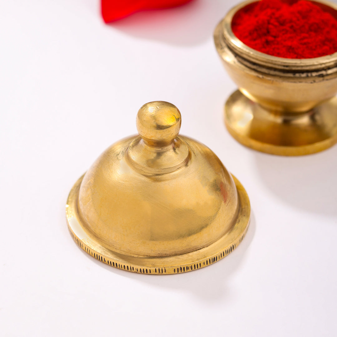 Brass Sindoor/Kumkum Box (2 Inch)