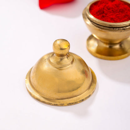Brass Sindoor/Kumkum Box (2 Inch)