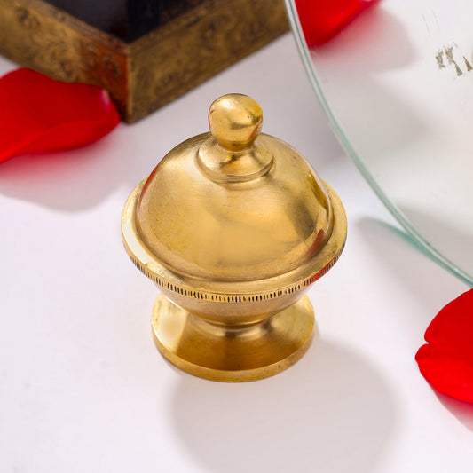 Brass Sindoor/Kumkum Box (2 Inch)