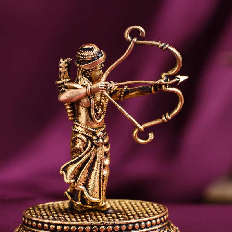 Brass Handcrafted Ram Idol with Velvet Gift Box (2.5 Inch)