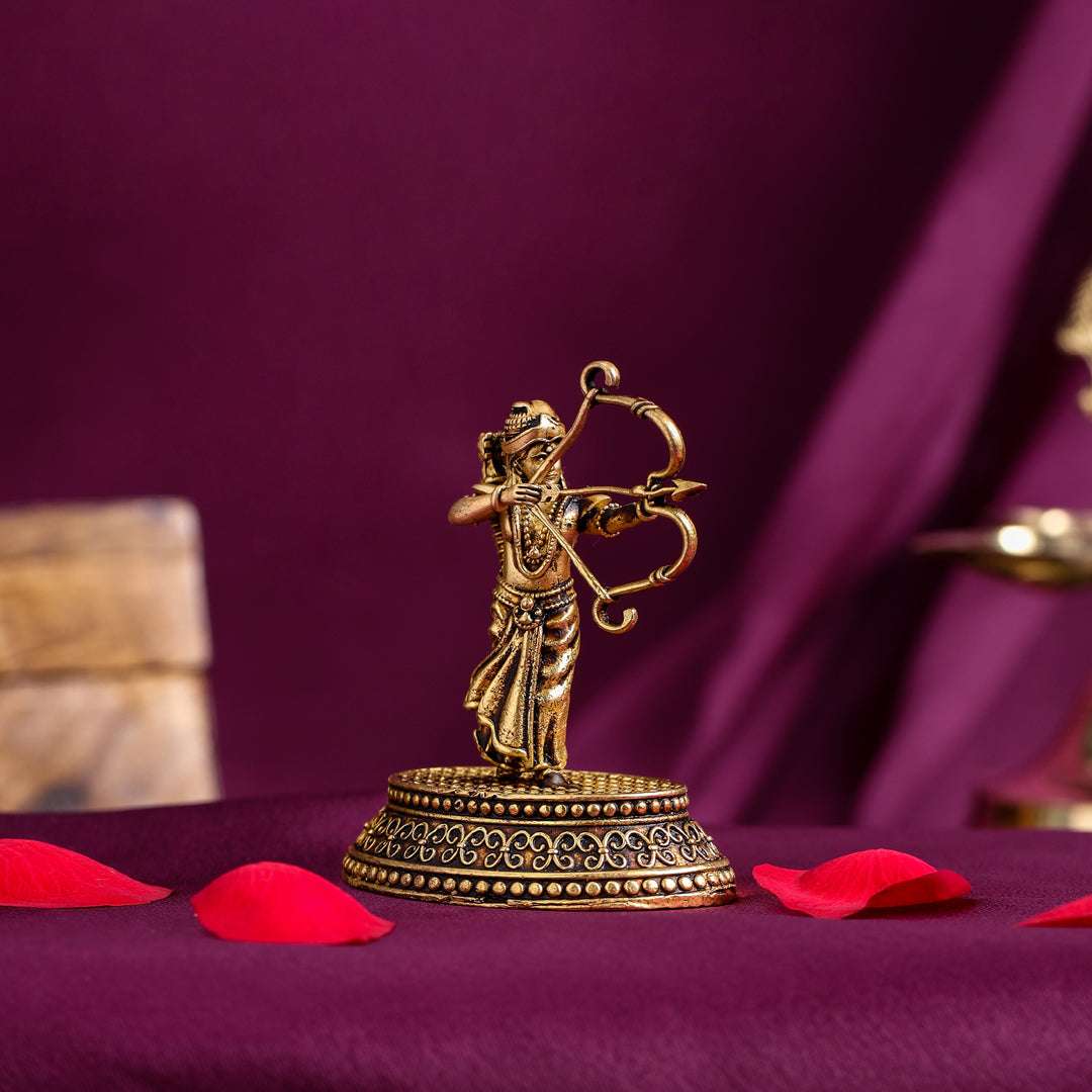 Brass Handcrafted Ram Idol with Velvet Gift Box (2.5 Inch)