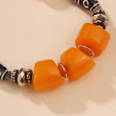Resin Beaded Orange Necklace