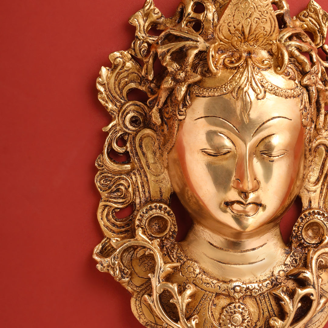Brass Tara Face Wall Hanging