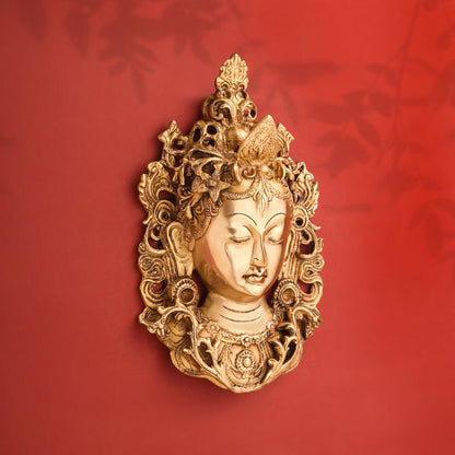 Brass Tara Face Wall Hanging