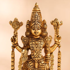 Brass Tirupati Balaji/Venkateshwar Idol (10.5 Inch)