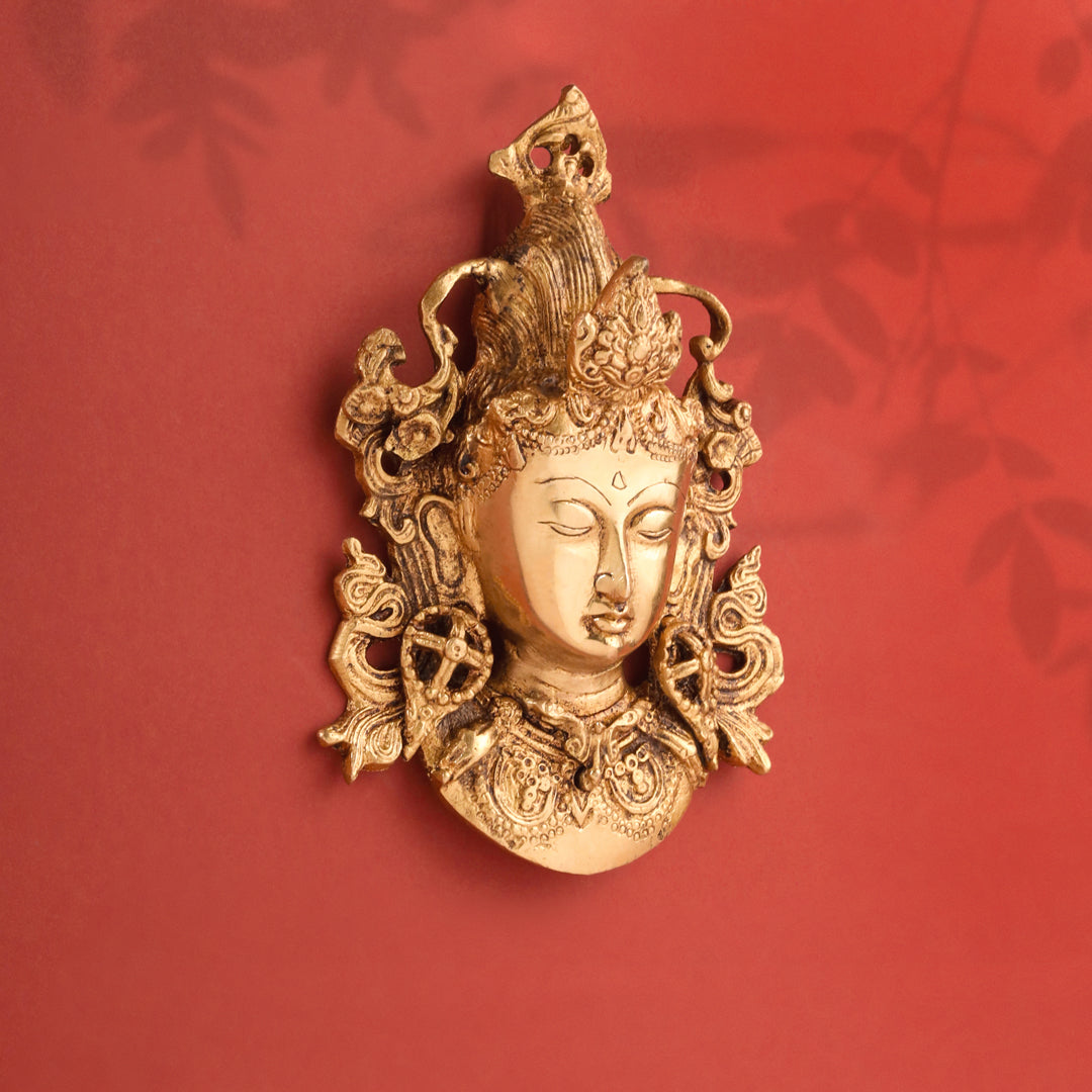 Brass Tara Face Wall Hanging