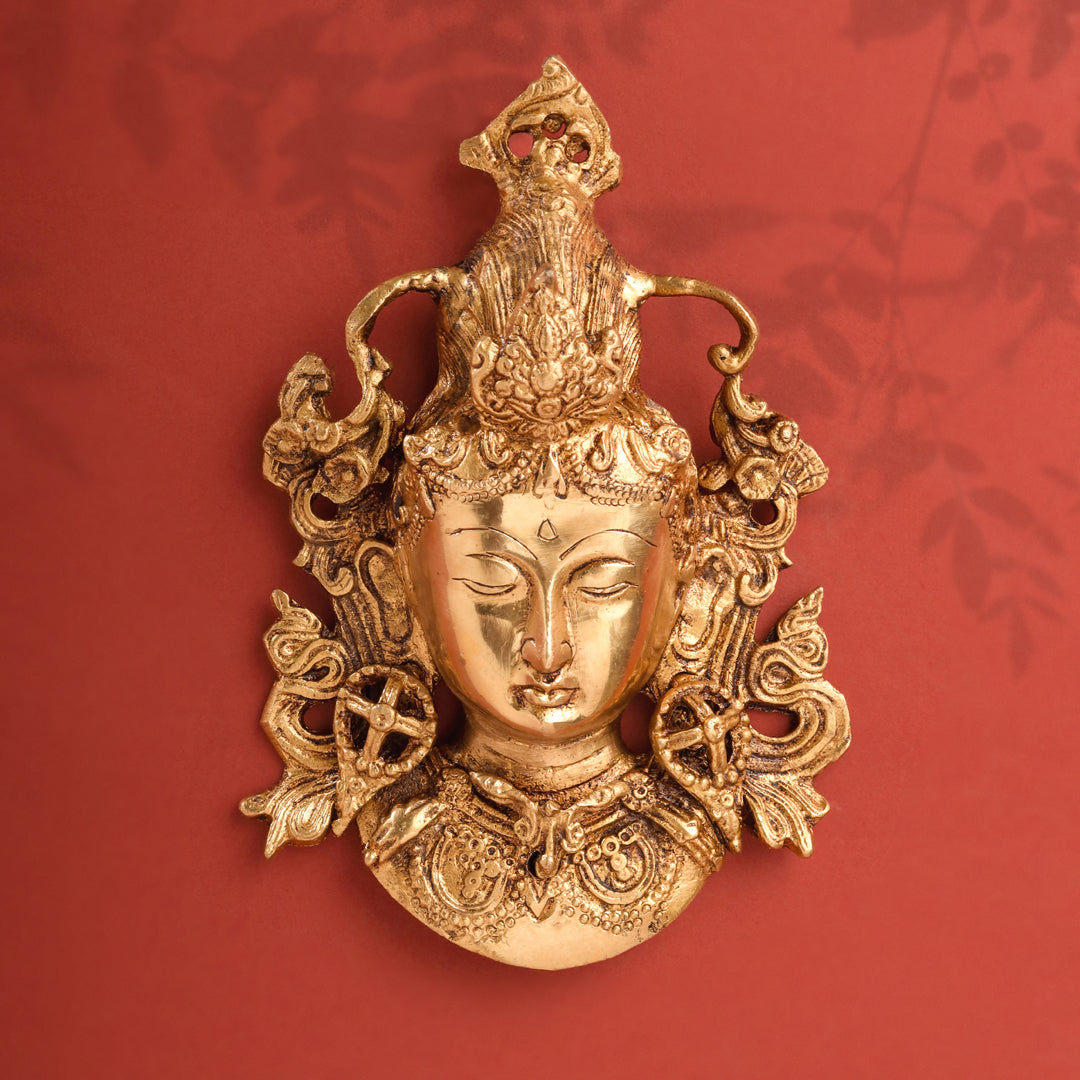 Brass Tara Face Wall Hanging
