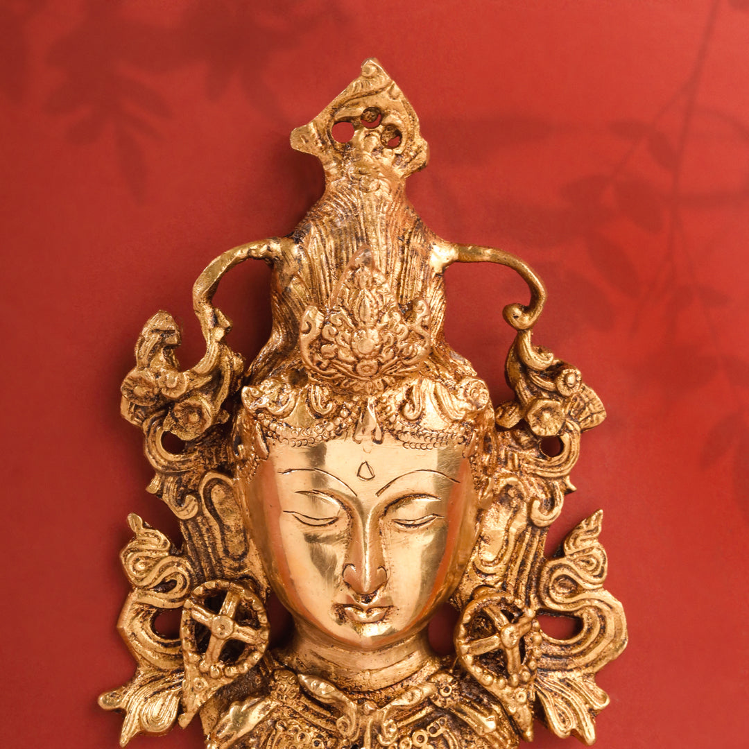 Brass Tara Face Wall Hanging