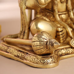 Brass Sitting Hanuman Statue (9.5 Inch)