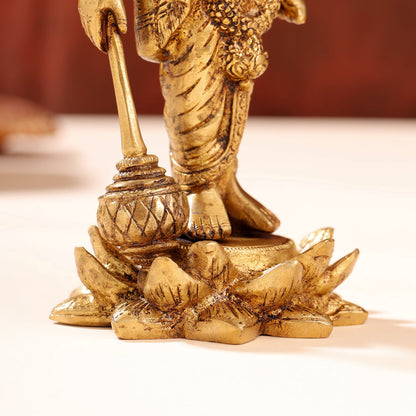 Brass Lord Vishnu Idol On Lotus (9 Inch)