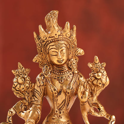 Brass Tara Devi Idol (6 Inch)