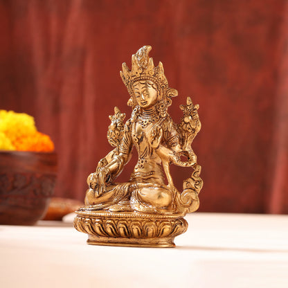 Brass Tara Devi Idol (6 Inch)