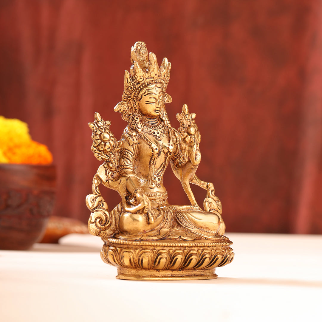 Brass Tara Devi Idol (6 Inch)