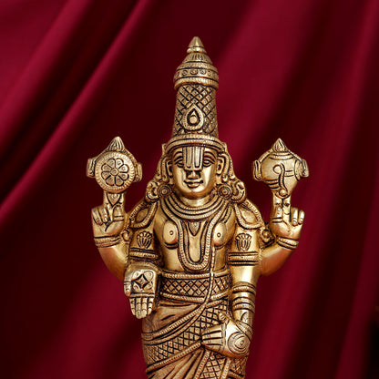 Brass Tirupati Balaji/Venkateshwar Idol Wall Hanging (15.5 Inch)