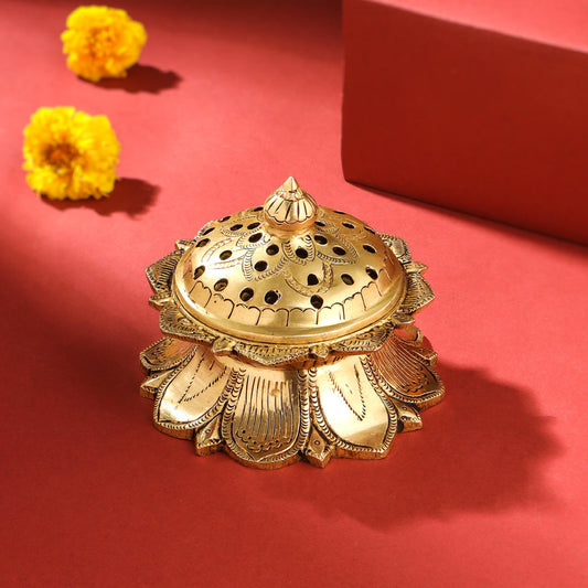 Brass Dhoop Dani & Incense Holder (3.8 Inch)