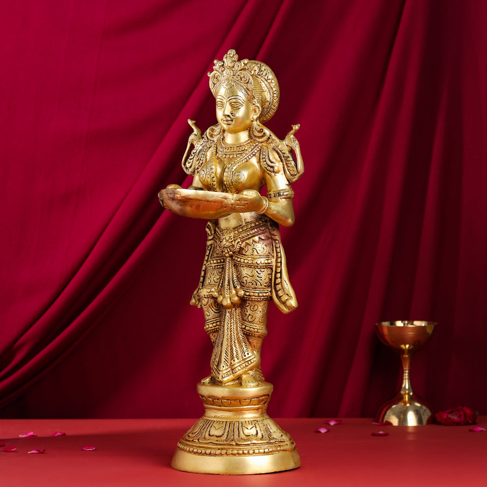 Brass Deep Lakshmi Statue (22 Inch)