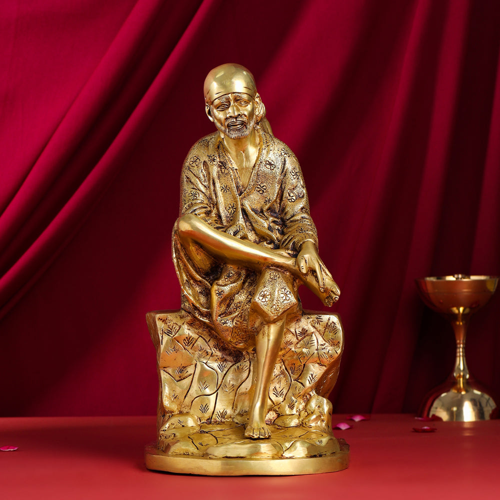 Brass Sai Baba Statue (15 Inch)
