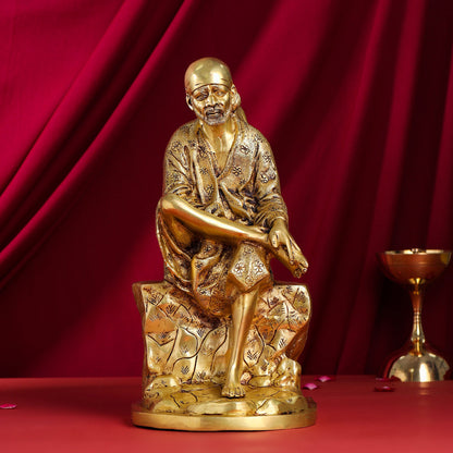 Brass Sai Baba Statue (15 Inch)