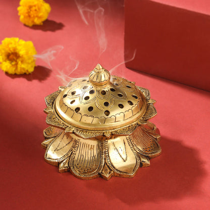 Brass Dhoop Dani & Incense Holder (3.8 Inch)