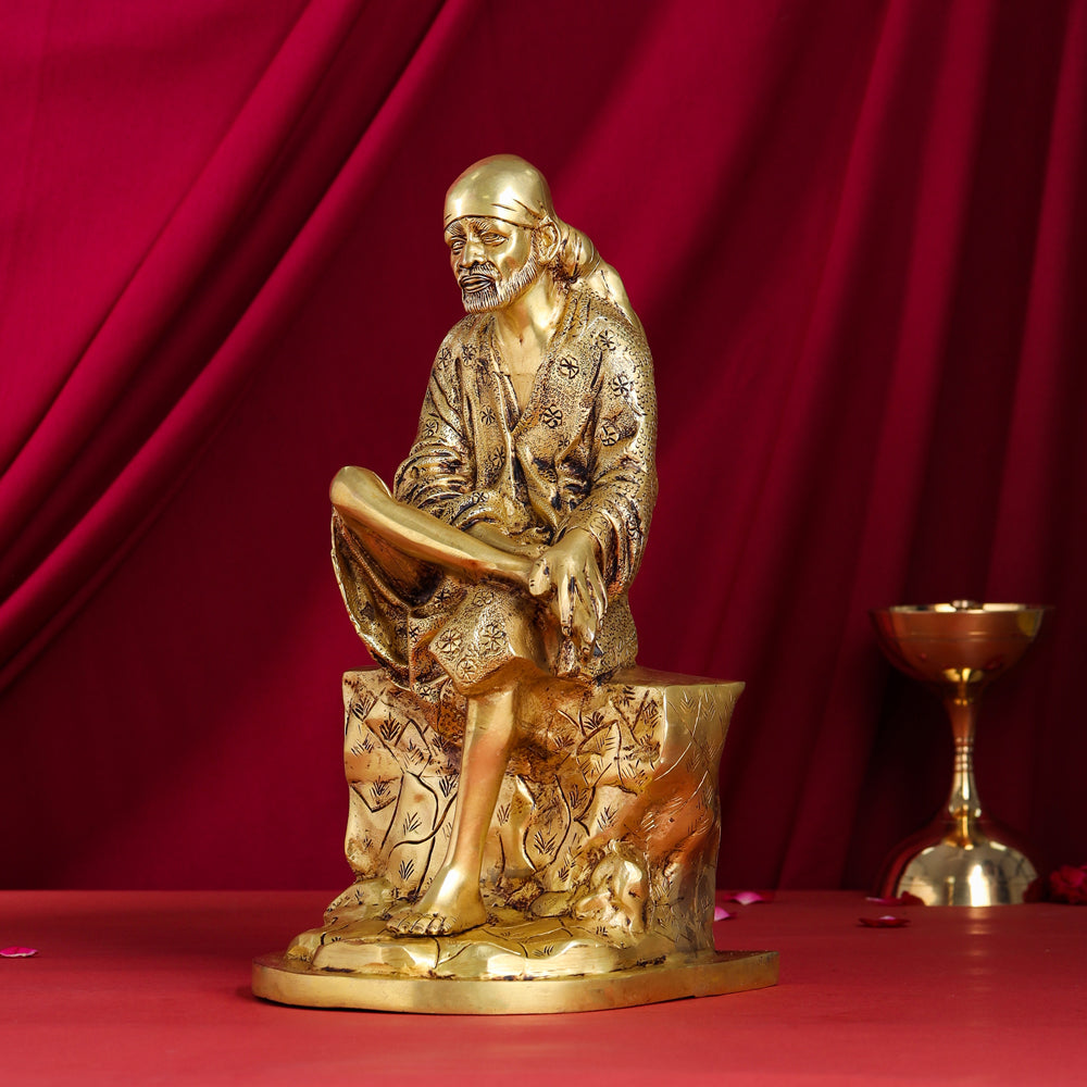 Brass Sai Baba Statue (15 Inch)