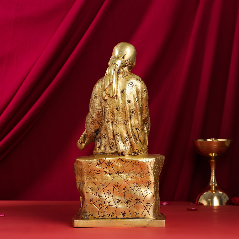 Brass Sai Baba Statue (15 Inch)