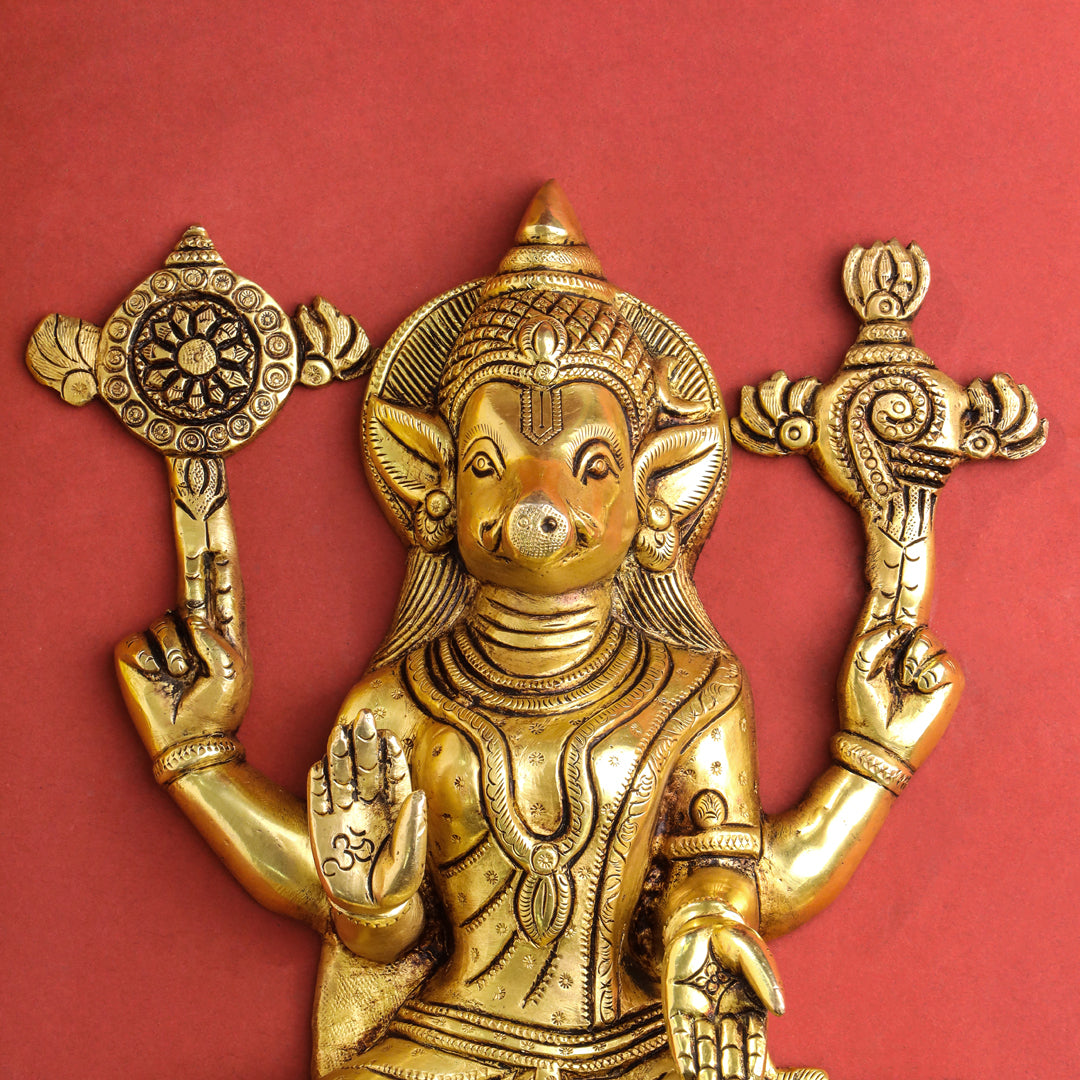 Brass Varahi Amman Wall Hanging (12 Inch)