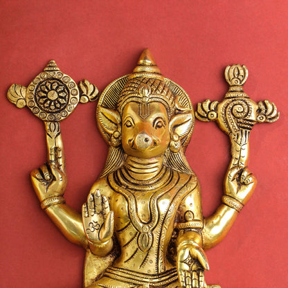 Brass Varahi Amman Wall Hanging (12 Inch)