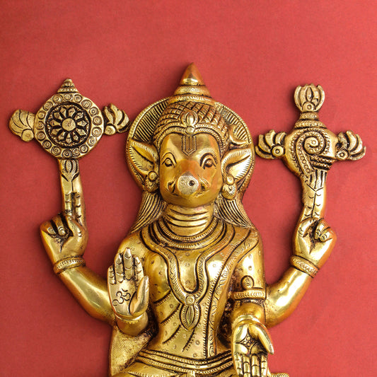 Brass Varahi Amman Wall Hanging (12 Inch)