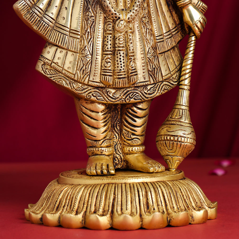 Brass Standing Lord Vishnu Statue (17.5 Inch)