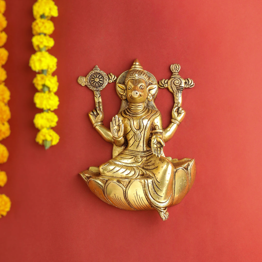 Brass Varahi Amman Wall Hanging (12 Inch)