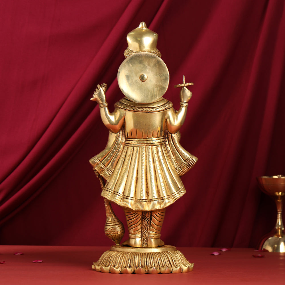 Brass Standing Lord Vishnu Statue (17.5 Inch)