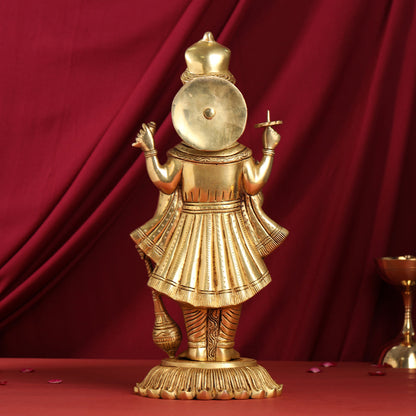 Brass Standing Lord Vishnu Statue (17.5 Inch)