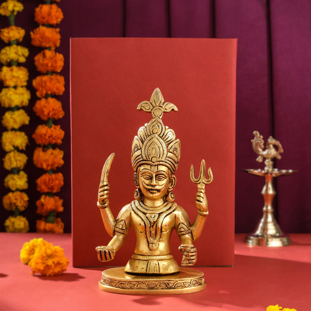 Brass Nakoda Bhairav Idol (9 Inch)