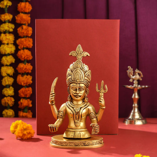 Brass Nakoda Bhairav Idol (9 Inch)