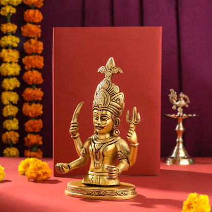Brass Nakoda Bhairav Idol (9 Inch)