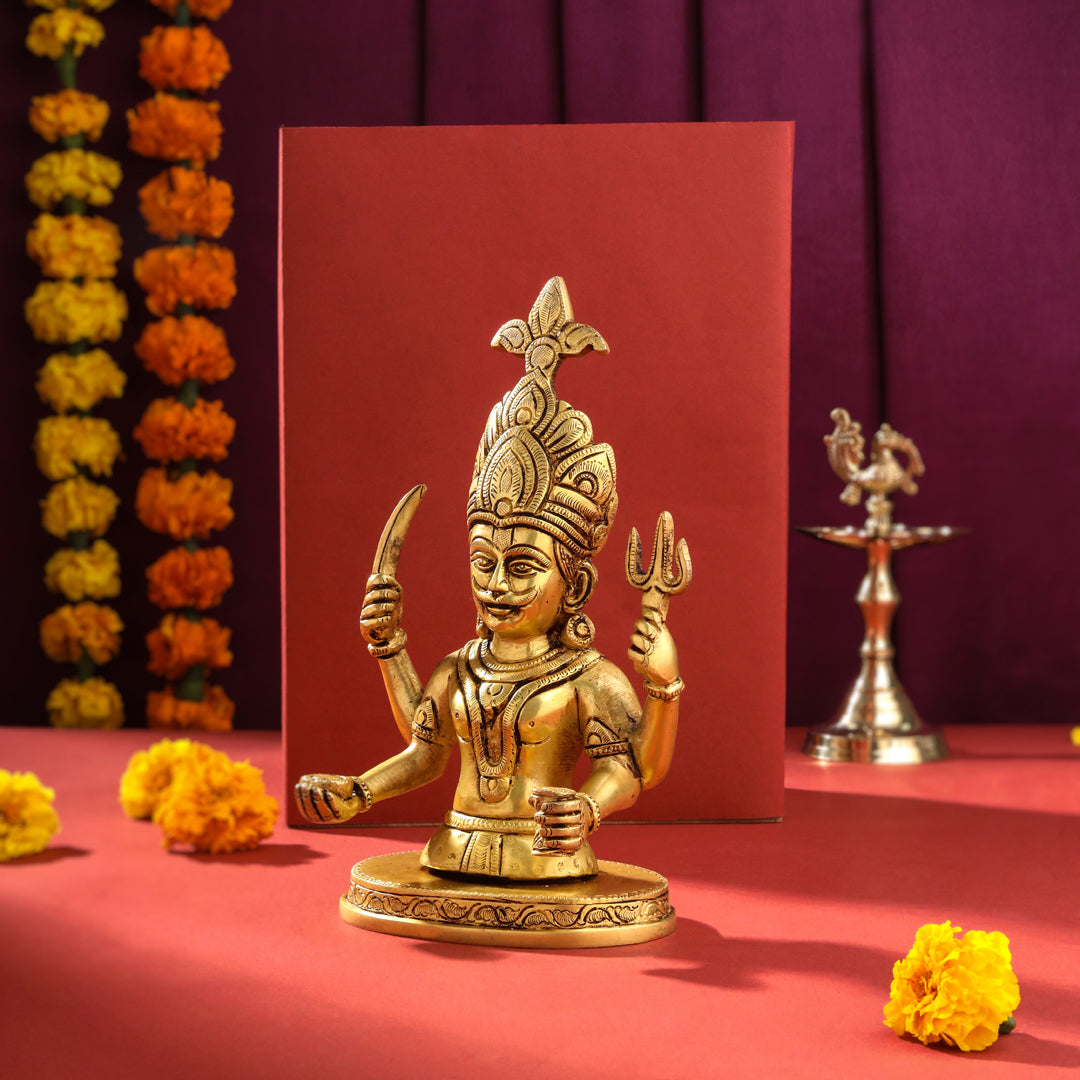 Brass Nakoda Bhairav Idol (9 Inch)