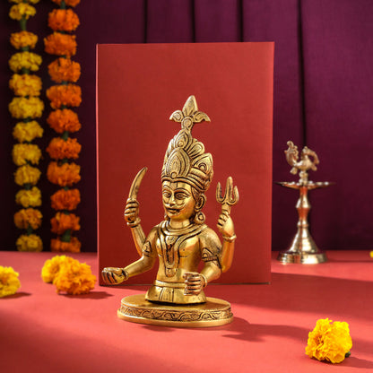 Brass Nakoda Bhairav Idol (9 Inch)