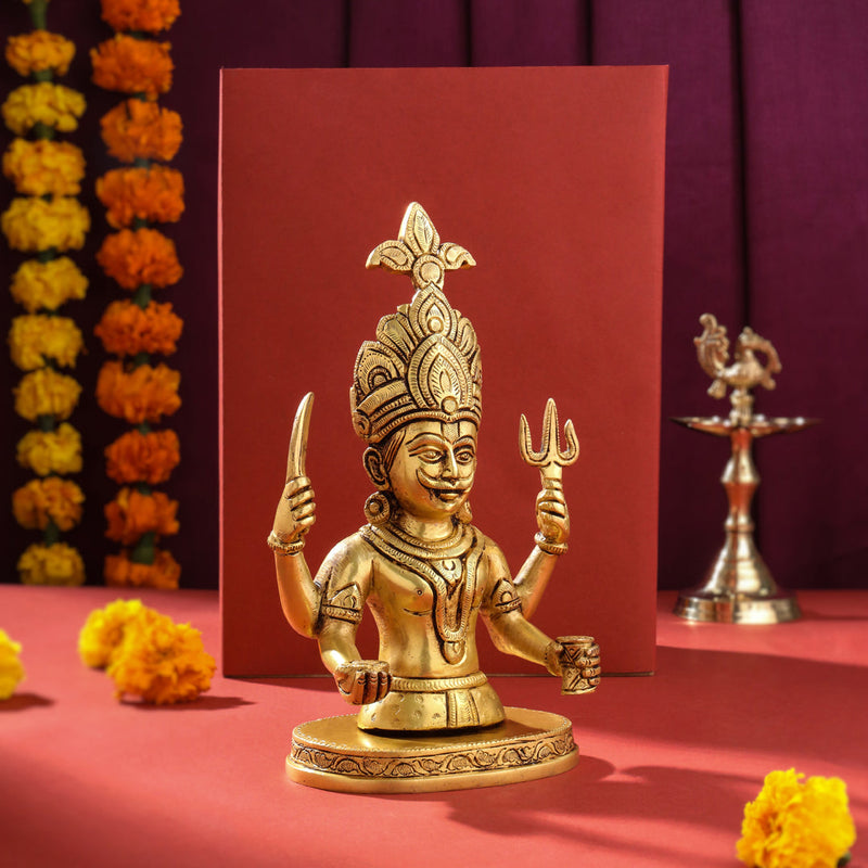 Brass Nakoda Bhairav Idol (9 Inch)