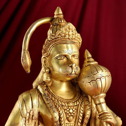 Brass Standing Hanuman Statue (27 Inch)