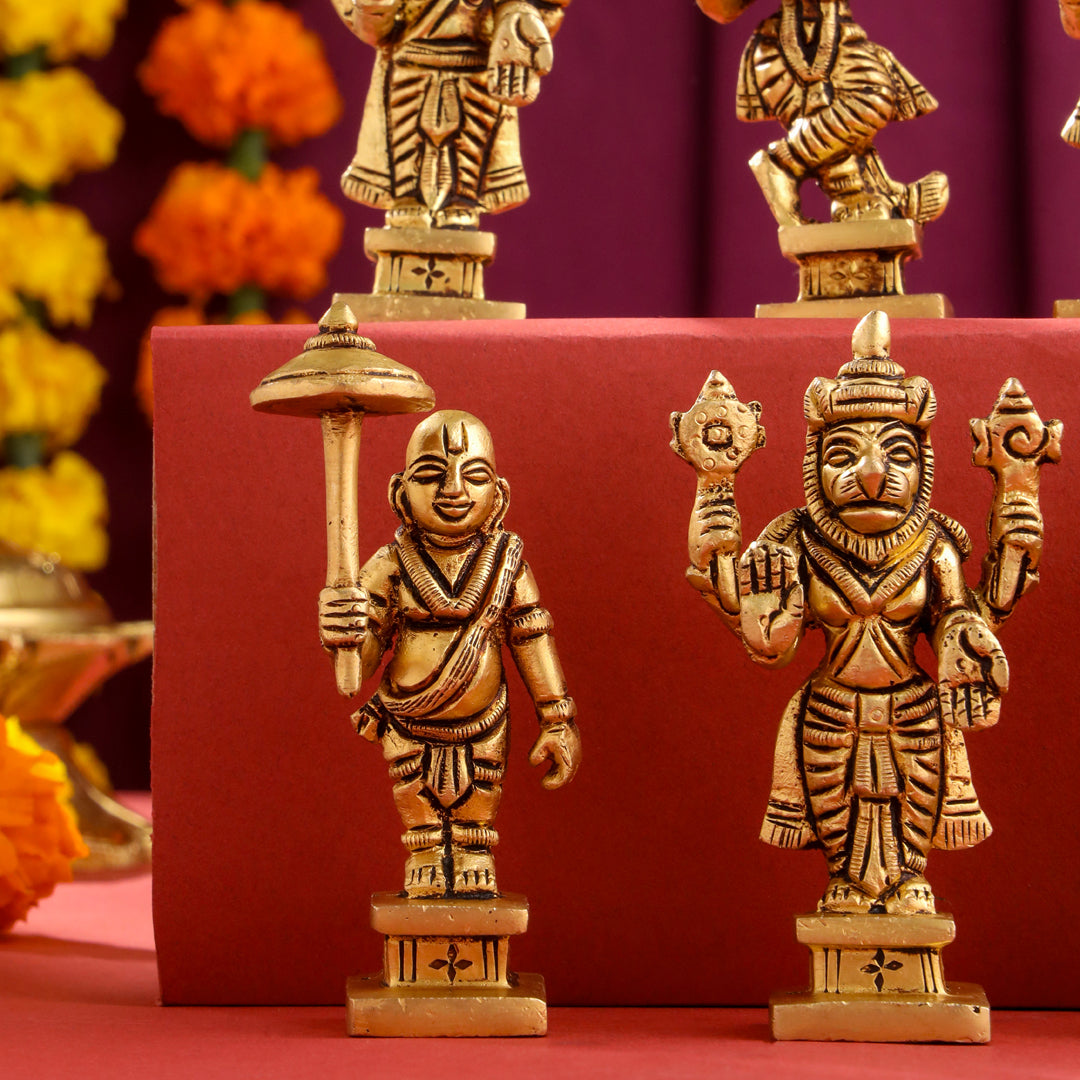 Brass Superfine Dashavatara / Vishnu Avatar Statue Set (3.5 Inch)