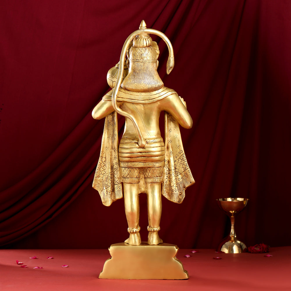Brass Standing Hanuman Statue (27 Inch)