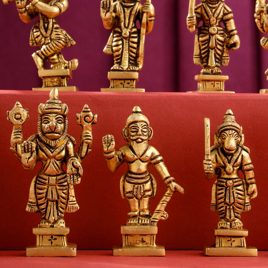 Brass Superfine Dashavatara / Vishnu Avatar Statue Set (3.5 Inch)