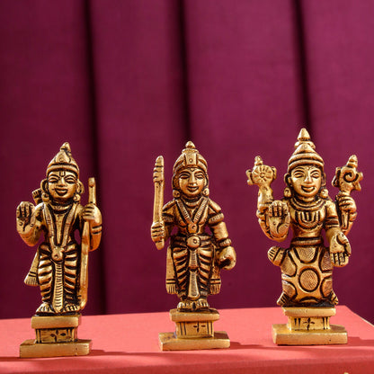 Brass Superfine Dashavatara / Vishnu Avatar Statue Set (3.5 Inch)