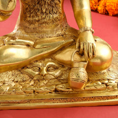 Brass Sitting Lord Shiva Statue (15 Inch)