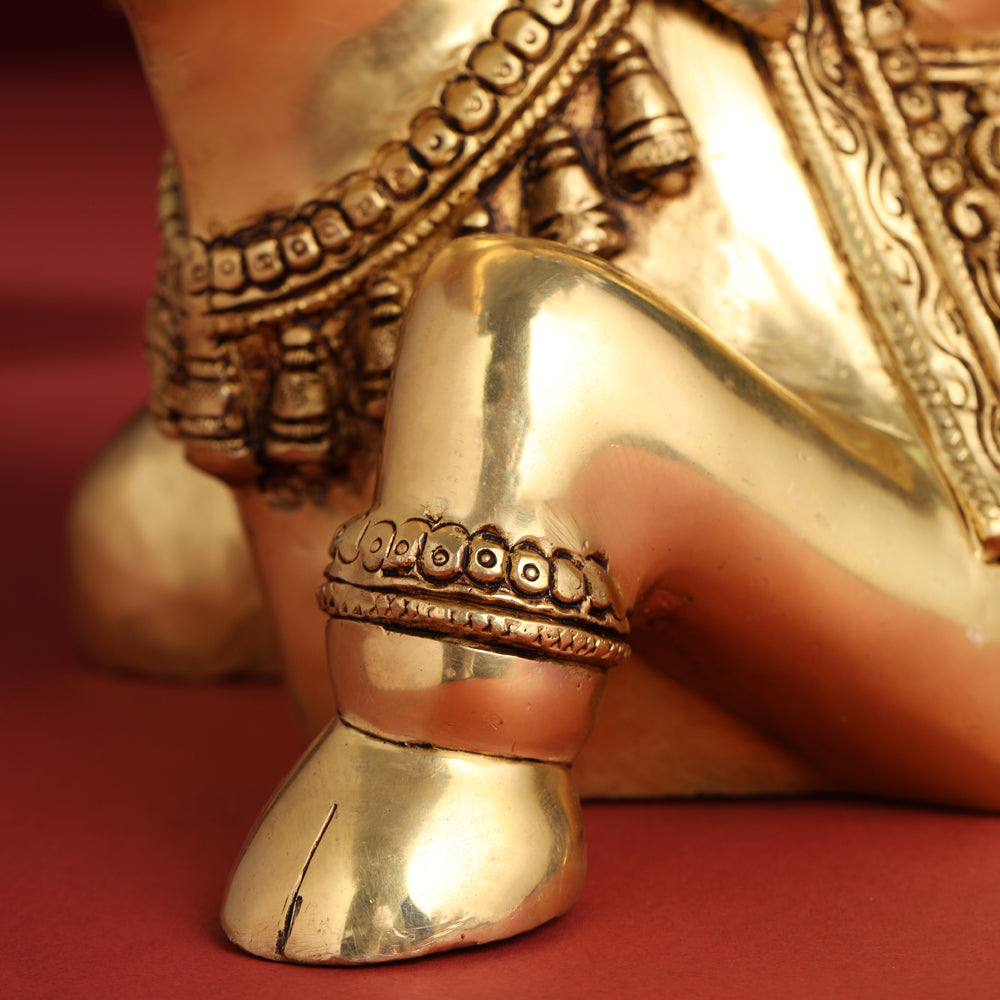 Brass Majestic Nandi Idol (9 Inch)