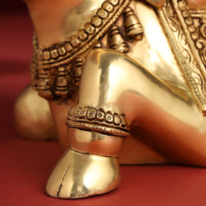 Brass Majestic Nandi Idol (9 Inch)