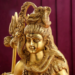Brass Sitting Lord Shiva Statue (15 Inch)