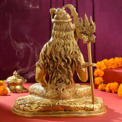 Brass Sitting Lord Shiva Statue (15 Inch)