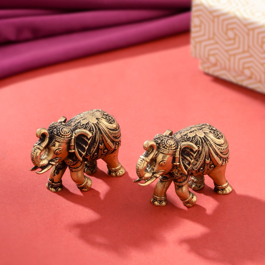 Brass Superfine Elephant pair Festive Gift Hamper
